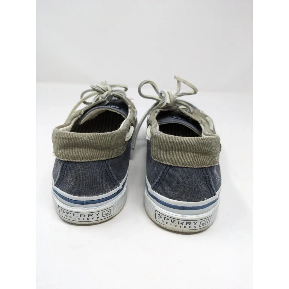 Sperry Top-Sider Bahama Boat Shoe 2 Eye Navy Blue Khaki STS10804 Mens 9M